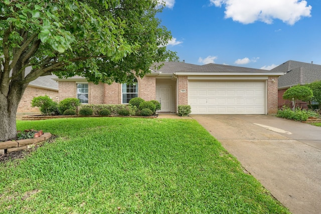 3003 Margot Ct, Wylie, TX 75098 - view of front of property with driveway, a garage, brick siding, and a front yard