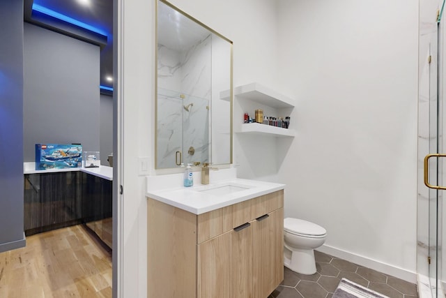 3828 Eaton Dr, Dallas, TX 75220 - full bathroom with vanity and a marble finish shower