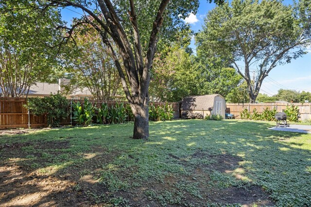 213 NE Alsbury Blvd, Burleson, TX 76028 - fenced backyard featuring a storage unit