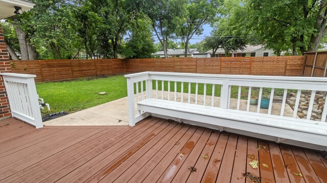 10150 Eastwood Dr, Dallas, TX 75228 - wooden terrace with a fenced backyard