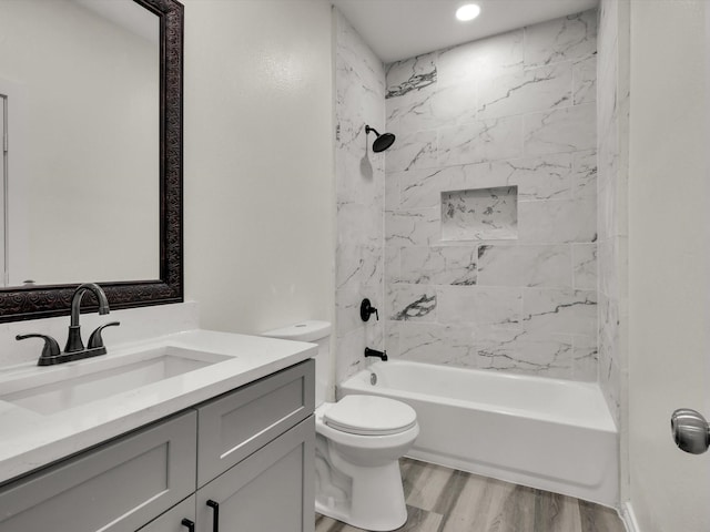 3526 Elsie Faye Heggins St, Dallas, TX 75210 - full bathroom featuring vanity, wood finished floors, and shower / washtub combination
