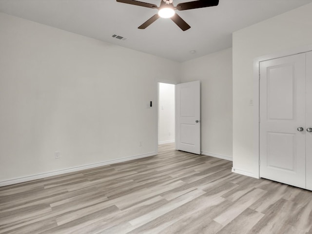 3526 Elsie Faye Heggins St, Dallas, TX 75210 - unfurnished bedroom with light wood-style flooring and ceiling fan