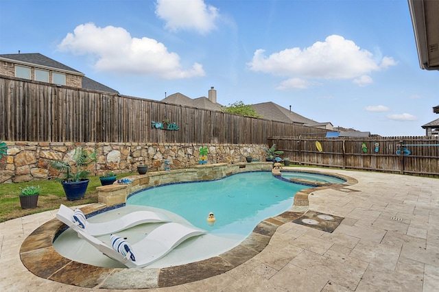 1519 Calcot Ln, Forney, TX 75126 - view of pool with a fenced backyard, a patio, and a pool with connected hot tub