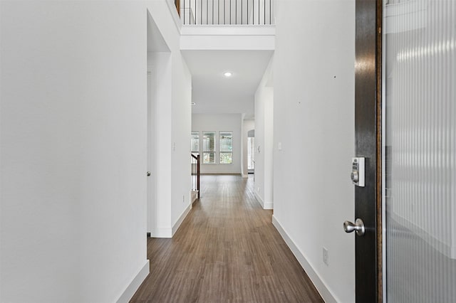 1519 Calcot Ln, Forney, TX 75126 - hall with dark wood-type flooring and recessed lighting