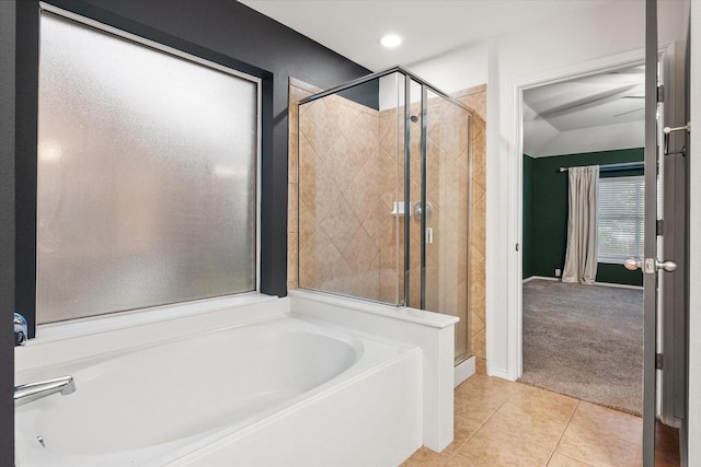 1003 Rosita St, Arlington, TX 76002 - full bath with a garden tub, a shower stall, and tile patterned floors