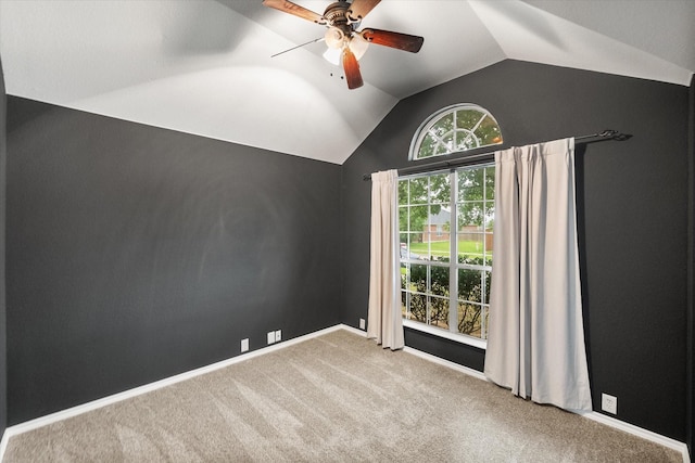 1003 Rosita St, Arlington, TX 76002 - carpeted spare room featuring vaulted ceiling and ceiling fan