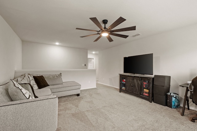 3018 Dakota Trl, Crandall, TX 75114 - living room with a ceiling fan and carpet