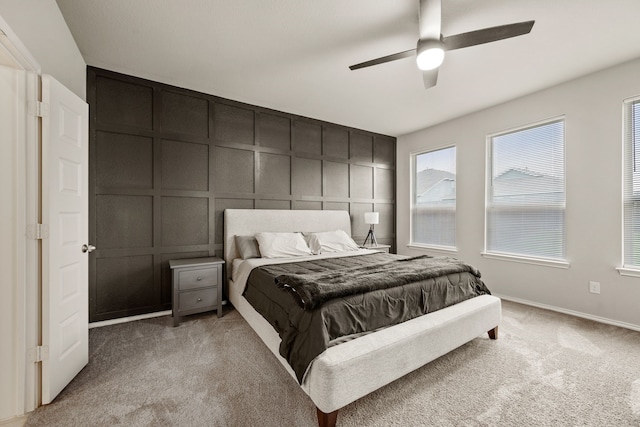 3018 Dakota Trl, Crandall, TX 75114 - bedroom featuring a decorative wall, carpet, and a ceiling fan