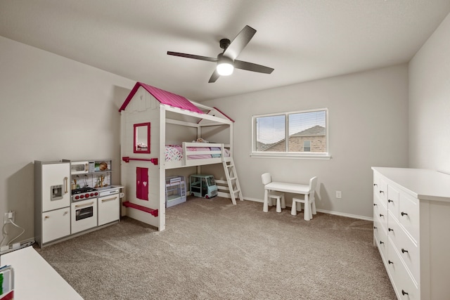 3018 Dakota Trl, Crandall, TX 75114 - bedroom featuring light carpet and a ceiling fan