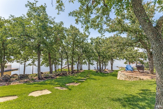 1757 Country Club Rd, Bowie, TX 76230 - view of grassy yard featuring a water view