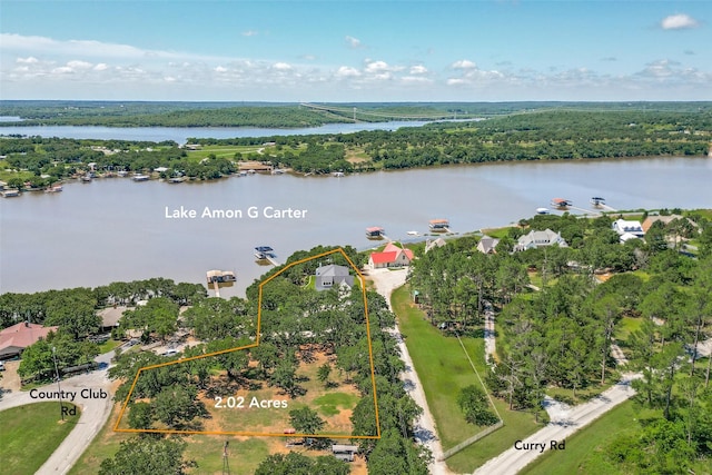 1757 Country Club Rd, Bowie, TX 76230 - view of property location with a nearby body of water and property parcel outlined