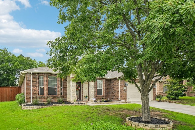 1323 Canyon Creek Rd, Wylie, TX 75098 - obstructed view of property featuring concrete driveway, brick siding, and a shingled roof