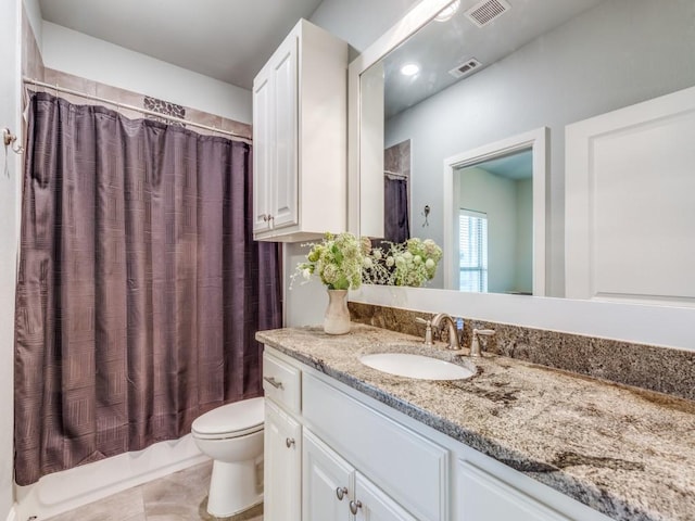 165 Cote D Azur, Chico, TX 76431 - full bathroom featuring vanity, tile patterned floors, and shower / bathtub combination with curtain