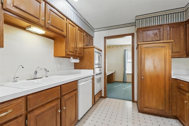 4018 Oakview Cir, Alvarado, TX 76009 - kitchen featuring white appliances, light countertops, and light flooring