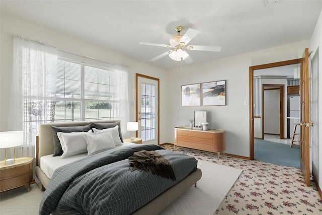 4018 Oakview Cir, Alvarado, TX 76009 - bedroom with light colored carpet and a ceiling fan
