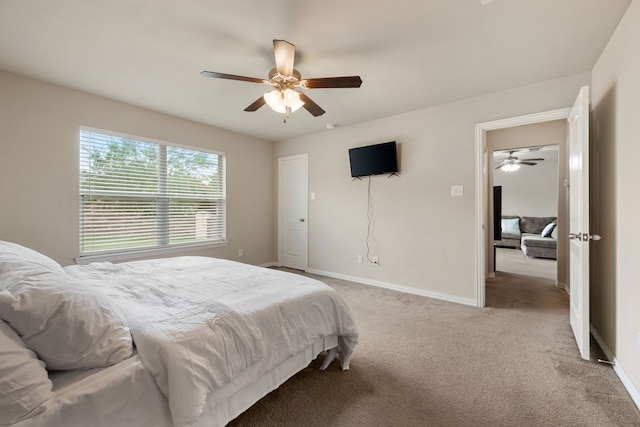 6524 Sheridan Cir, Arlington, TX 76017 - bedroom featuring light carpet and ceiling fan