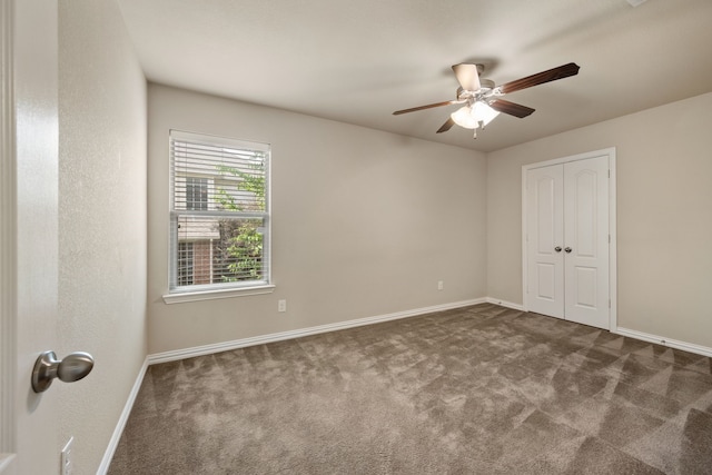 6524 Sheridan Cir, Arlington, TX 76017 - unfurnished bedroom with carpet flooring, a closet, and a ceiling fan