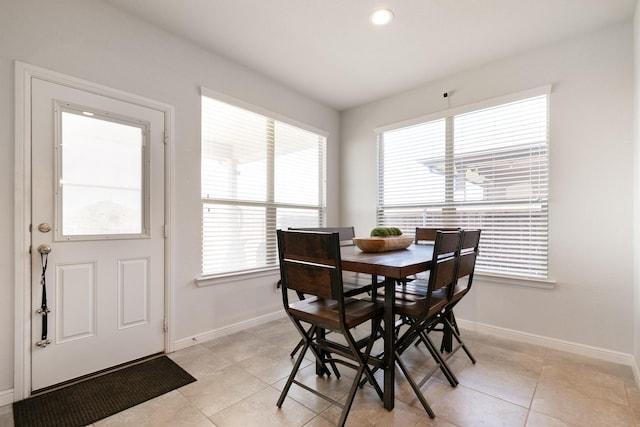 1112 Metaline Trl, Fort Worth, TX 76177 - dining space featuring healthy amount of natural light, light tile patterned flooring, and recessed lighting
