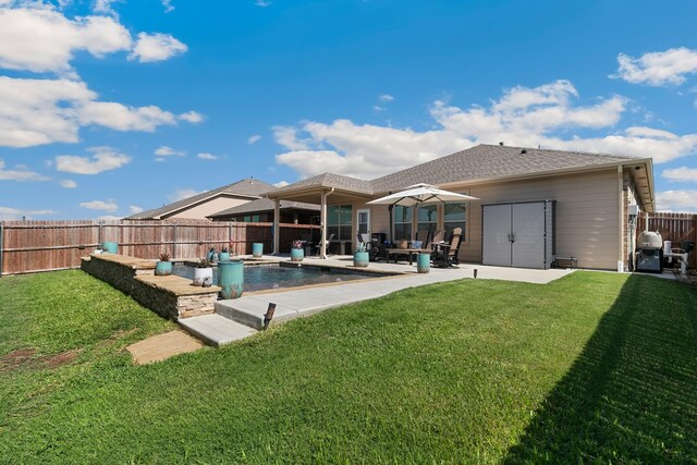 1112 Metaline Trl, Fort Worth, TX 76177 - back of property featuring a patio, a fenced backyard, and roof with shingles