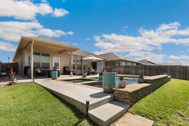 1112 Metaline Trl, Fort Worth, TX 76177 - back of house with a fenced backyard and a patio
