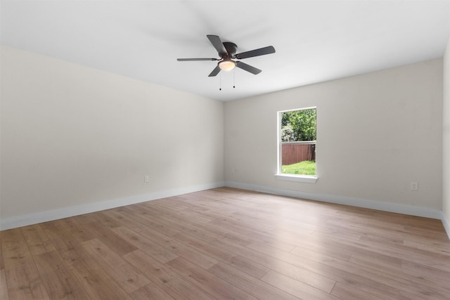 2117 Andrew Ave, Fort Worth, TX 76105 - empty room featuring a ceiling fan and light wood-style flooring