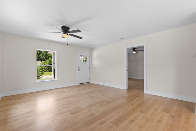 2117 Andrew Ave, Fort Worth, TX 76105 - spare room with ceiling fan and light wood-style floors