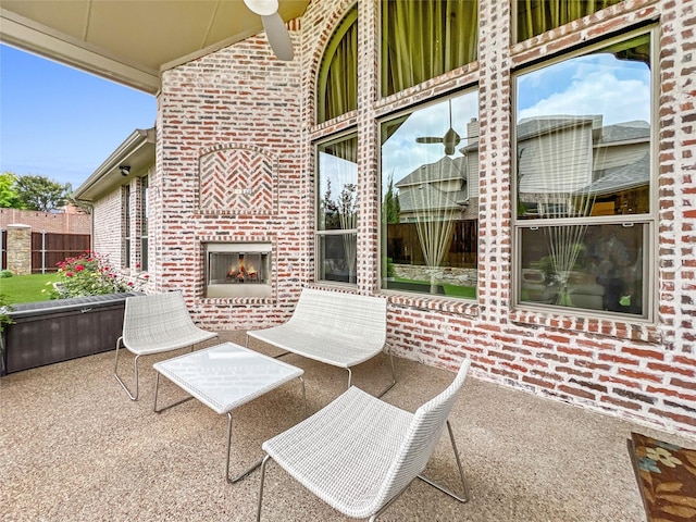 1500 Whistle Brook Dr, Allen, TX 75013 - view of patio featuring an outdoor brick fireplace