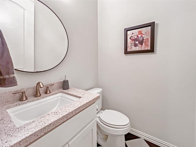 1500 Whistle Brook Dr, Allen, TX 75013 - half bathroom featuring vanity and toilet