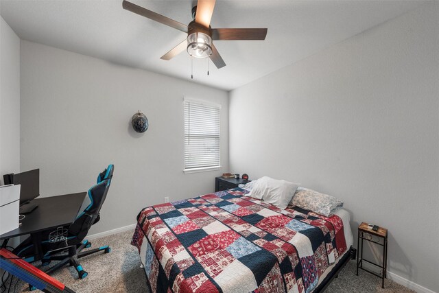 6932 Sulphur Ct, China Spring, TX 76633 - carpeted bedroom featuring ceiling fan and a desk