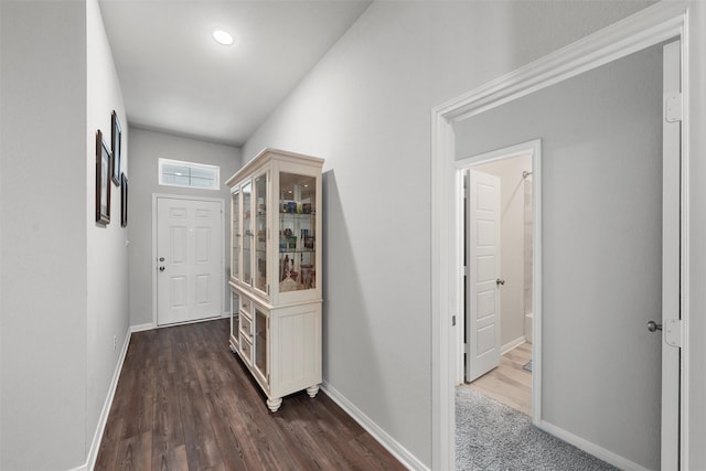 6932 Sulphur Ct, China Spring, TX 76633 - hallway with dark wood-type flooring and baseboards