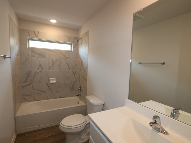 14142 Maida Dr, Pilot Point, TX 76258 - bathroom with vanity, wood finished floors, and washtub / shower combination
