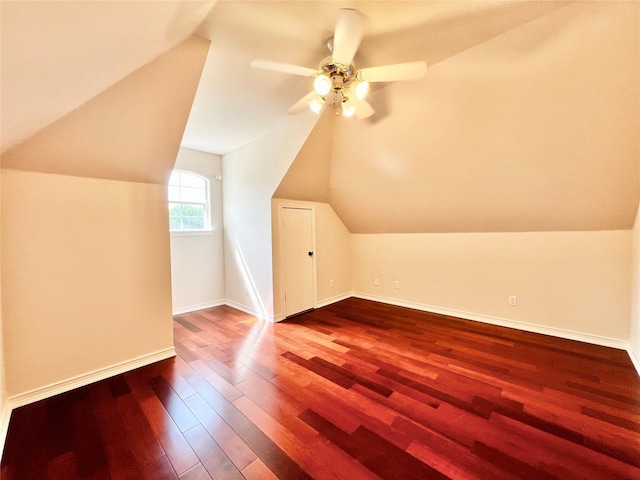 1016 Santiago Trl, Wylie, TX 75098 - bonus room featuring dark wood-type flooring, ceiling fan, and lofted ceiling