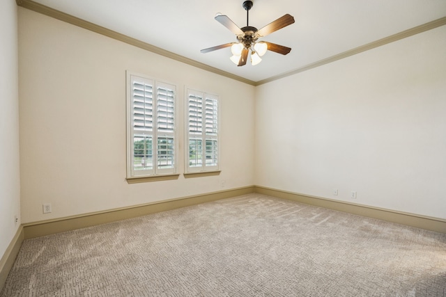 211 Tanner Creek Cir, Sunnyvale, TX 75182 - empty room featuring carpet floors, crown molding, and ceiling fan