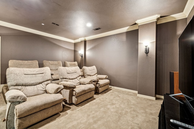 211 Tanner Creek Cir, Sunnyvale, TX 75182 - carpeted cinema room featuring crown molding and recessed lighting