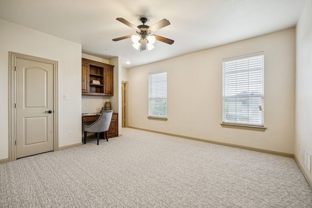 211 Tanner Creek Cir, Sunnyvale, TX 75182 - office space with built in desk, light colored carpet, and ceiling fan