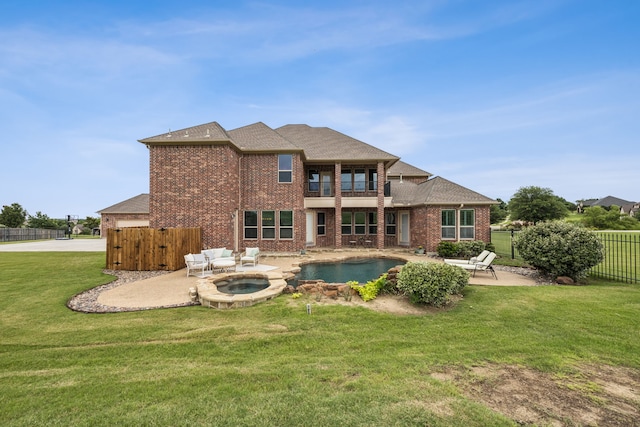 211 Tanner Creek Cir, Sunnyvale, TX 75182 - rear view of property featuring a balcony, brick siding, and a patio area