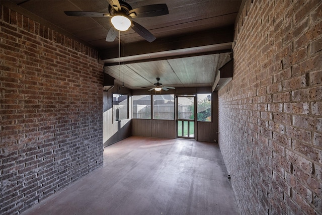1701 Fair Oaks Ln, Royse City, TX 75189 - unfurnished sunroom featuring beamed ceiling
