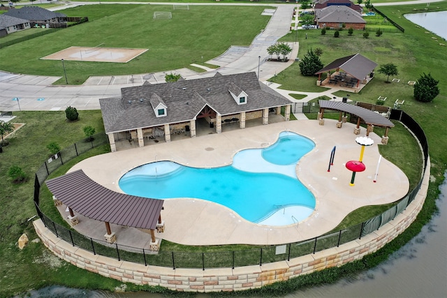 117 Anson Dr, Royse City, TX 75189 - community pool with a gazebo, a fenced backyard, and a patio