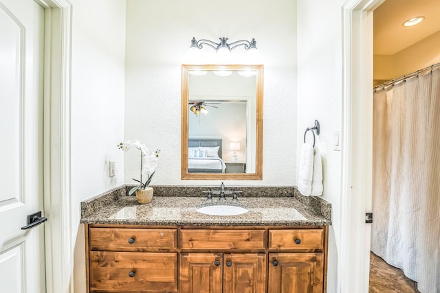 10133 Leaping Buck Pt, Fort Worth, TX 76126 - ensuite bathroom featuring vanity and ceiling fan