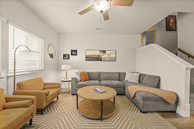 3109 Ethan Ln, Wylie, TX 75098 - living room with a ceiling fan and wood finished floors