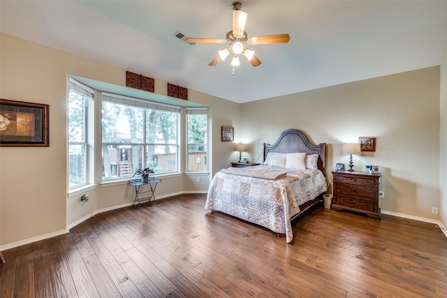 216 Barkley Dr, Hickory Creek, TX 75065 - bedroom with wood finished floors and ceiling fan