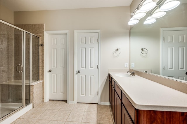216 Barkley Dr, Hickory Creek, TX 75065 - full bathroom featuring tile patterned floors, vanity, and a stall shower
