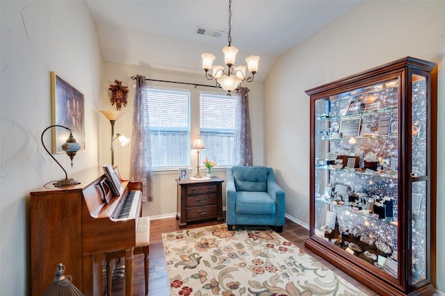 216 Barkley Dr, Hickory Creek, TX 75065 - sitting room with a chandelier and wood finished floors
