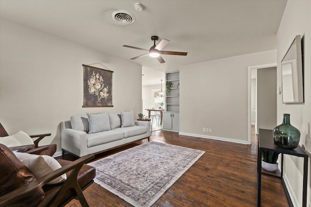 1716 Cordell St, Denton, TX 76201 - living room featuring ceiling fan and wood finished floors