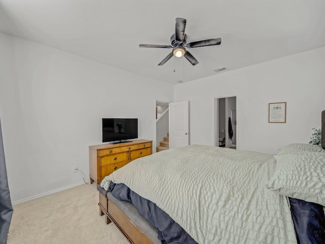 2021 Prospect Ln, Providence Village, TX 76227 - bedroom featuring light colored carpet and a ceiling fan
