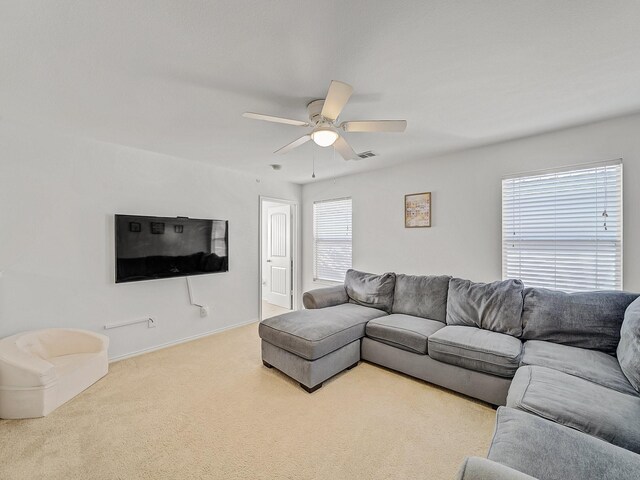 2021 Prospect Ln, Providence Village, TX 76227 - living area featuring ceiling fan and carpet