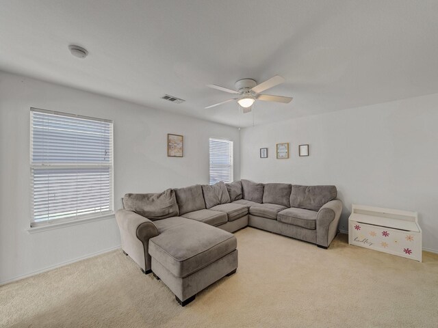 2021 Prospect Ln, Providence Village, TX 76227 - living room with carpet flooring and ceiling fan