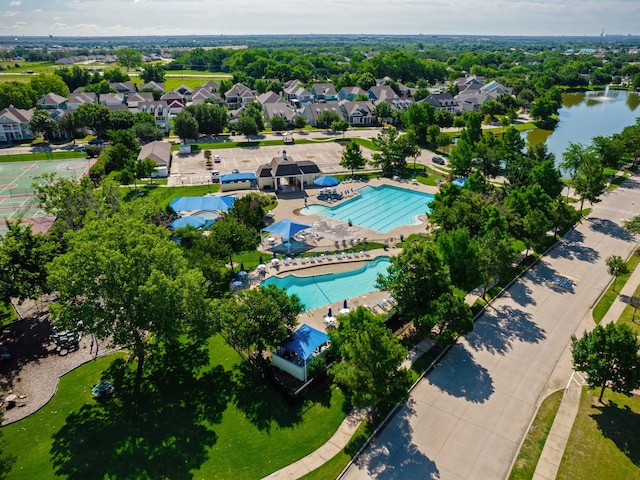 2021 Prospect Ln, Providence Village, TX 76227 - aerial perspective of suburban area with a pool area
