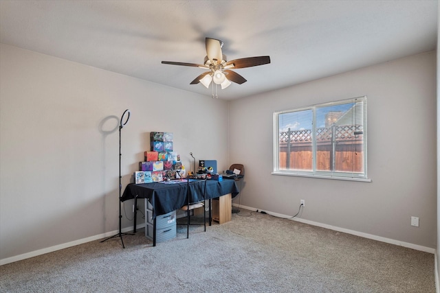 4043 Star Trek Ln, Garland, TX 75044 - carpeted office space with a ceiling fan and baseboards