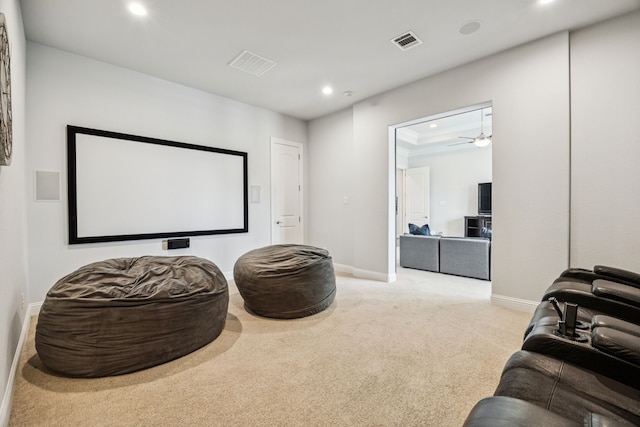 6603 Erin Ln, Parker, TX 75002 - carpeted cinema room featuring recessed lighting and ceiling fan